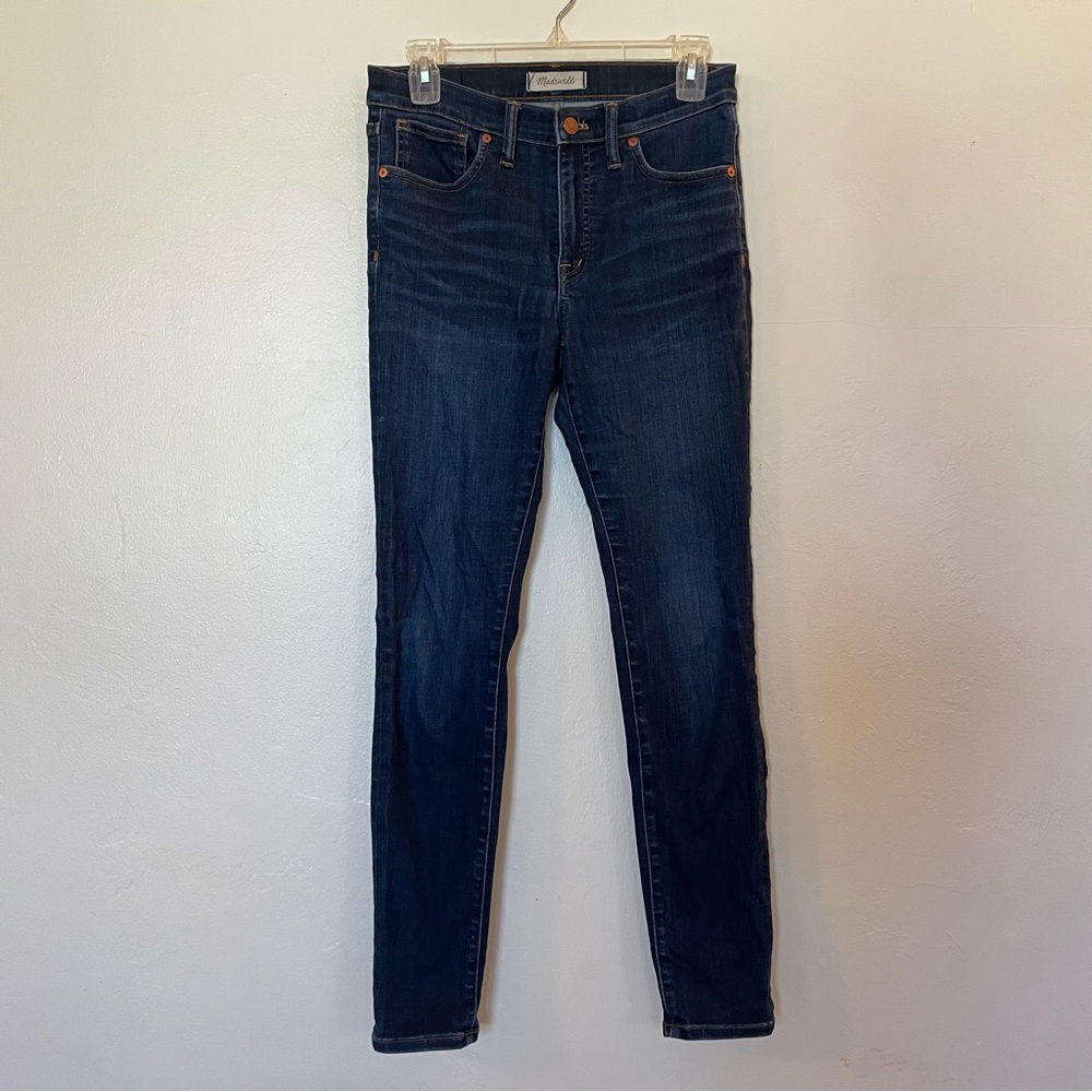 Madewell 9” High-Rise Skinny Jeans in Dark Tencel Wash